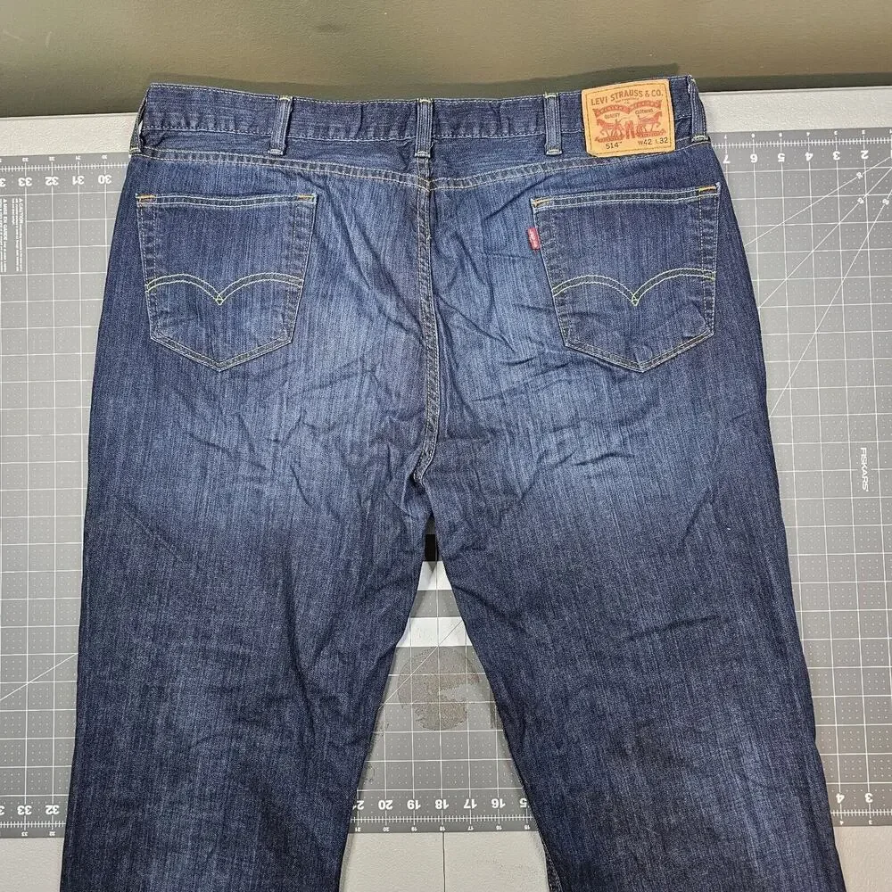 Levis 514 Jeans 42x32 Dark Wash Slim Straight Preppy Work Casual Biker Outdoors